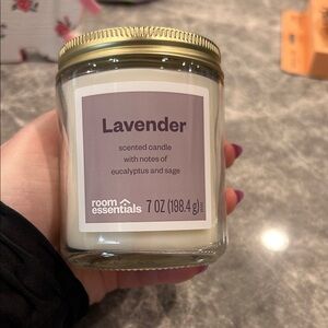 Room Essentials Lavender Jar Candle with Gold Rim